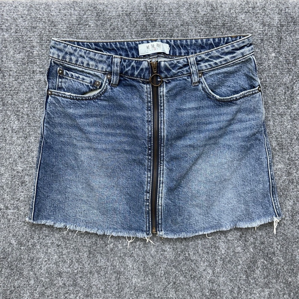 We TheFree Free People Jean Skirt full zip women's size 28